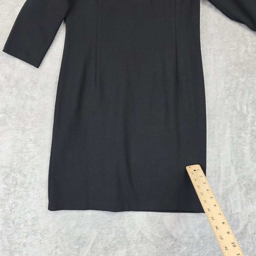 Talbots Dress Womens 4P Black Beige Sheath Ponte Knit 3/4 Sleeve Career Work - Picture 8 of 11